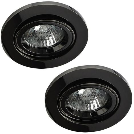 Litecraft Recessed Downlight Fire Rated Tiltable Spotlight Black Chrome