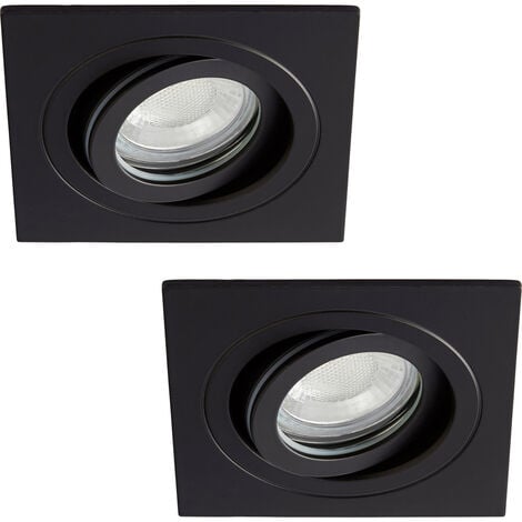 Litecraft Recessed Downlight Tiltable Square Spotlight In Matte Black