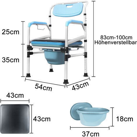 Aufun Toilettenstuhl H Henverstellbar Ergonomische R Ckenlehne