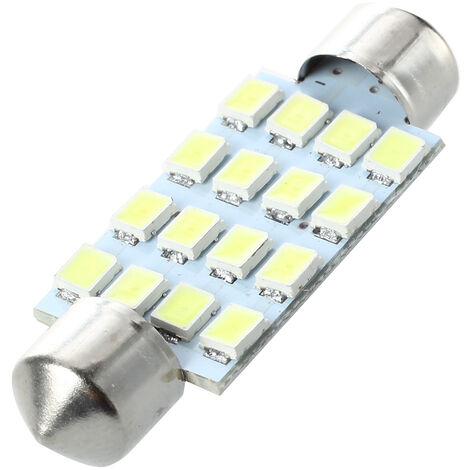 R 10 AUTO AMPOULE SILURO 16 LED SMD 3528 BLANC 42mm