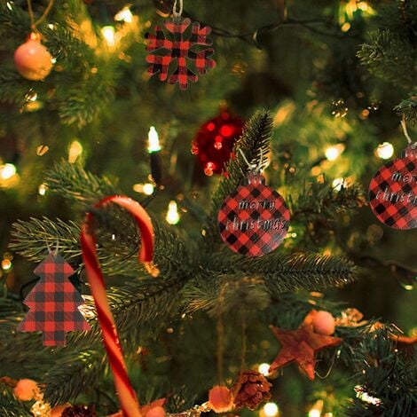 10 PièCes Arbre de NoëL DéCorations Suspendues Pendentifs en Bois