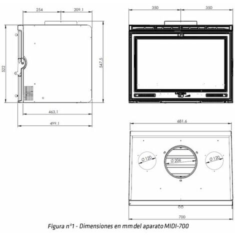 Bricosol Estufa De Le A Insertable Lacunza Modelo Midi