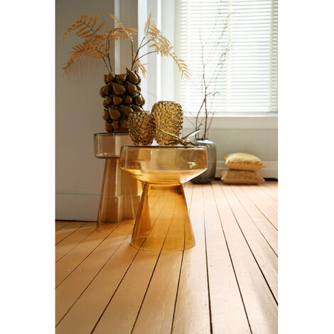 Light And Living Table D Appoint Jaune Verre 6779160