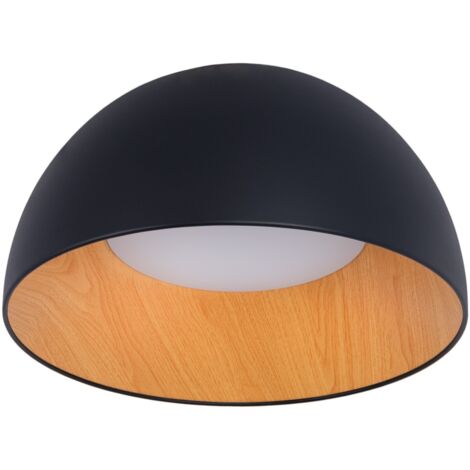 Plafonnier Led Cct W Effet Bois Cm Noir