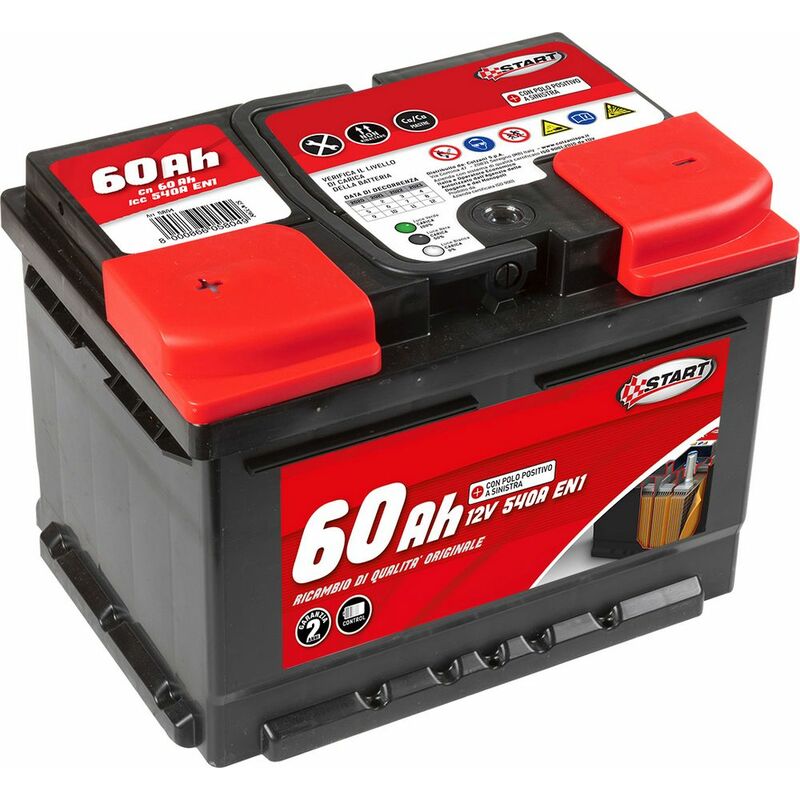 Batteria Auto 60AH 12V 540A Polo Positivo Sinistro Cassetta L2