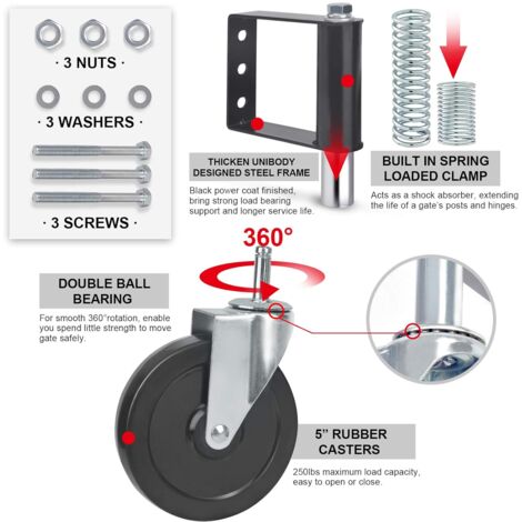 Roulette De Portail Ressort Robuste Pour Portail Pivotant En Tube De