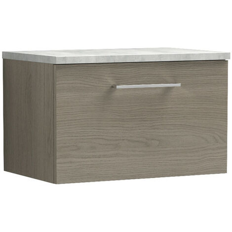 Nuie Arno Solace Oak Mm Wall Hung Single Drawer Vanity Unit With