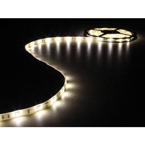 Tira led flexible color blanco cálido 150 leds 5 m 12 v