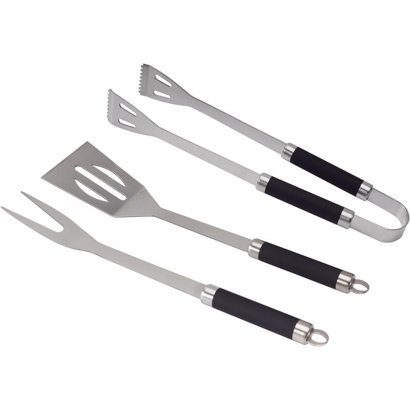 Set Per Barbecue 3 Pezzi Pinza Forchettone E Spatola In Acciaio INOX