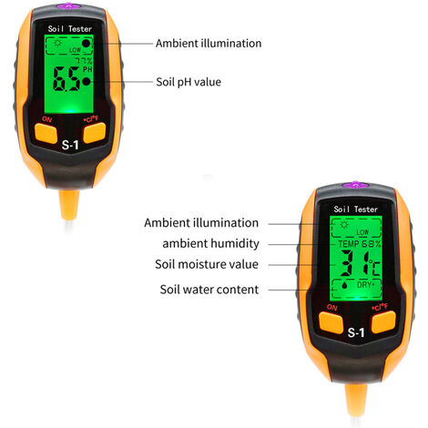 Testeur de sol 4 en 1 Détecteur de sol multifonctionnel Humidimètre pH