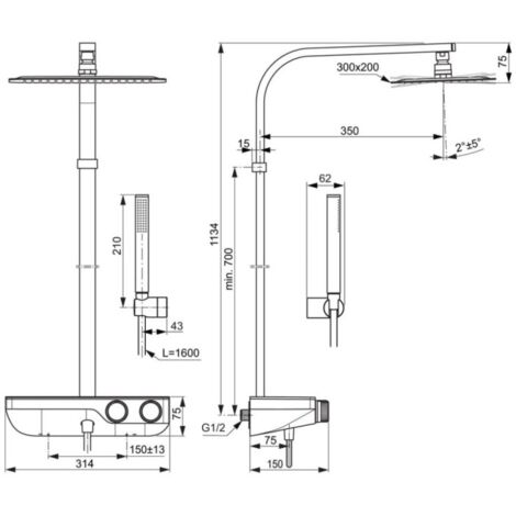 Colonne De Douche Thermostatique Ideal Standard Ceratherm T