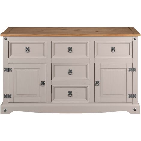 Corona Grey Sideboard Door Drawer Large Mexican Solid Pine