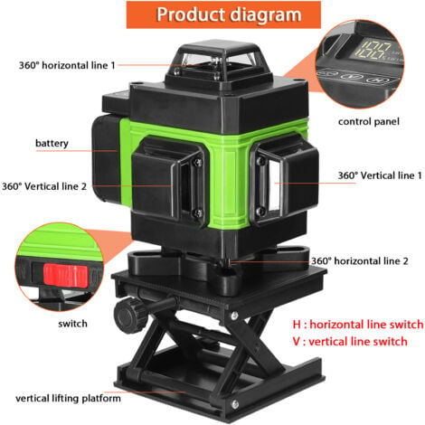 Kkmoon D Lignes Niveau Laser Multifonctionnel Machine Auto