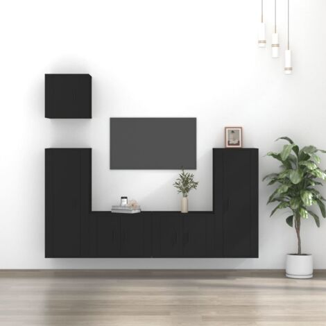 Pz Set Di Mobili Porta Tv Tavolino Tv Per Salotto Nero In Legno