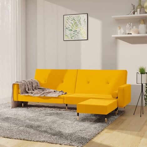 Divano Letto A Posti Clic Clac Sofa Da Soggiorno Con Poggiapiedi