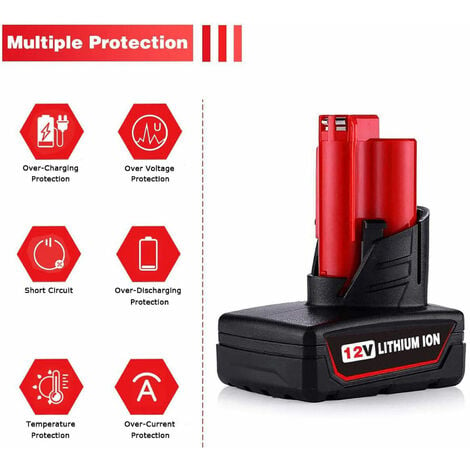 PDstation 2x 12Volt 7 0Ah For Milwaukee M12 M12B6 Li Ion XC High