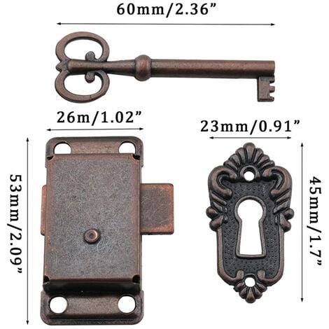 3 Pcs Armoire Serrure Antique Serrure Meubles Décoratifs Serrure Avec