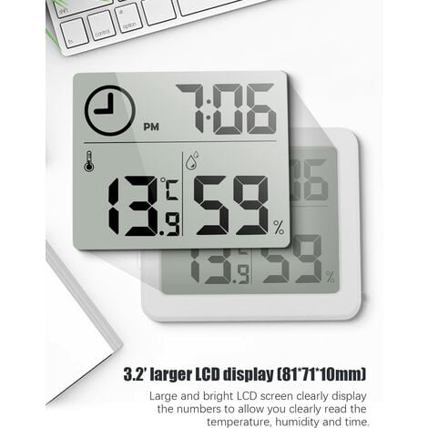 Thermomètre hygromètre numérique Grand écran LCD 3 2 Intérieur D