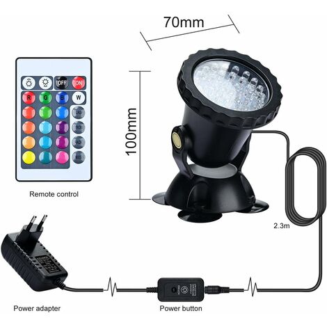 RGB Projecteur Aquarium Sous Marine Eclairage Submersible Pour Poisson