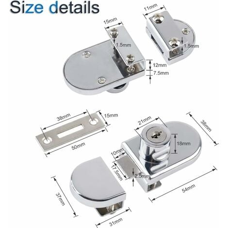 Lot De Verrous En Alliage De Zinc Pour Porte De Placard En Verre Ou