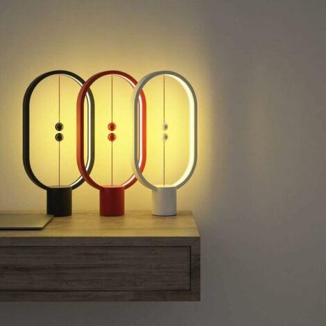 Lampe LED En Bois Clair Et En Forme Dellipse