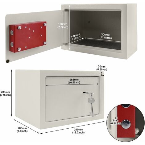 Coffre fort pour meubles avec serrure à double panneton coffre fort