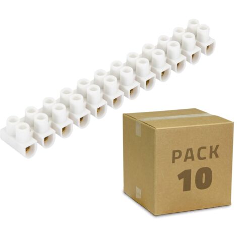 Pack Morsettiera 12 Connettori Per Cavo Elettrico Bianco 10 Un 6 Mm