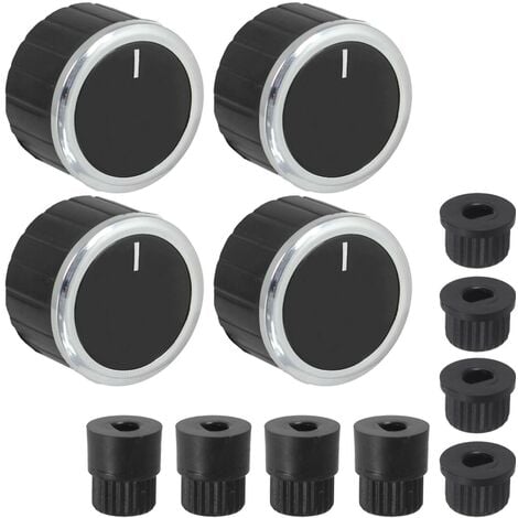 Universal Oven Switch Knobs Adaptors Set For Cooker Grill Hob Black X