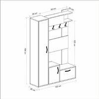 Meuble d Entrée Seina Panneau Aggloméré Mélaminé Chêne Anthracite