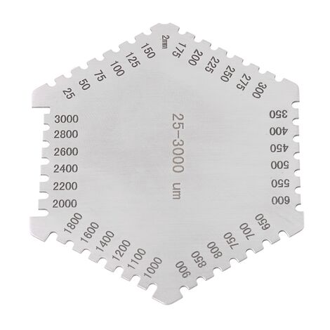 Peigne à film humide hexagonal Jauge d épaisseur de film humide 25 3000um