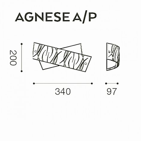 Applique Vetro Serigrafato Gea Luce Agnese Ap Led Lampada Parete