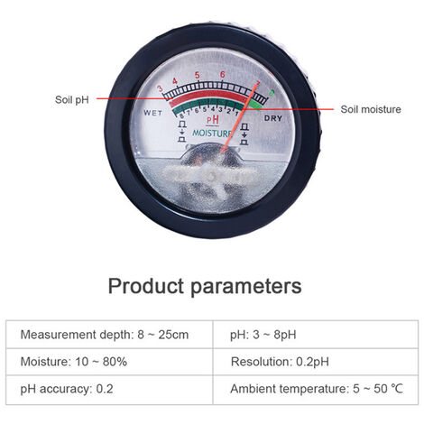 Ej Life Testeur de mesure de l humidité de la valeur du PH du sol pour