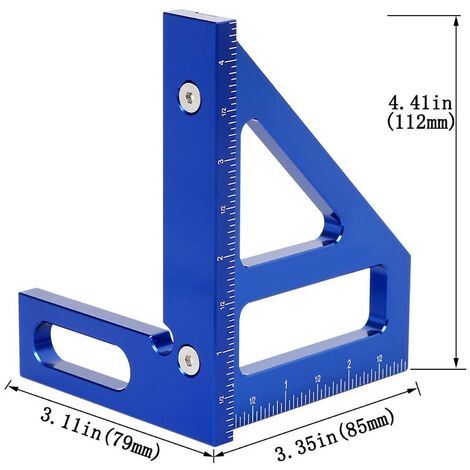 Ej Life Jauge carrée en alliage d aluminium Angle de 45 90 degrés