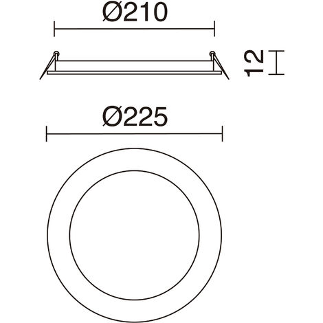 Plafonnier encastré GIA Round Recessed IP23 LED SMD 18W 1535lm CRI80