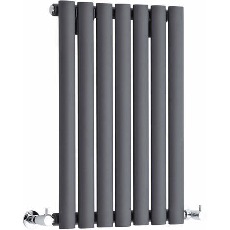 Milano Aruba Modern Anthracite Horizontal Single Oval Panel Radiator