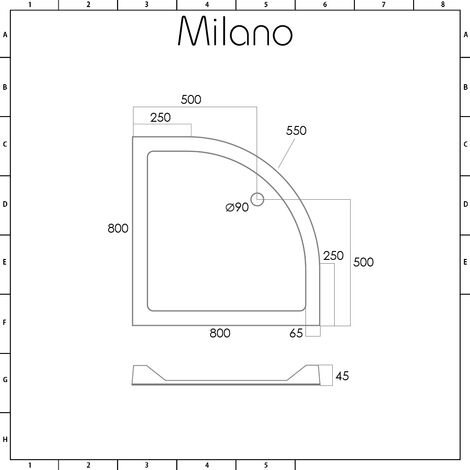 Milano Lithic White Low Profile Quadrant Shower Tray Mm X Mm