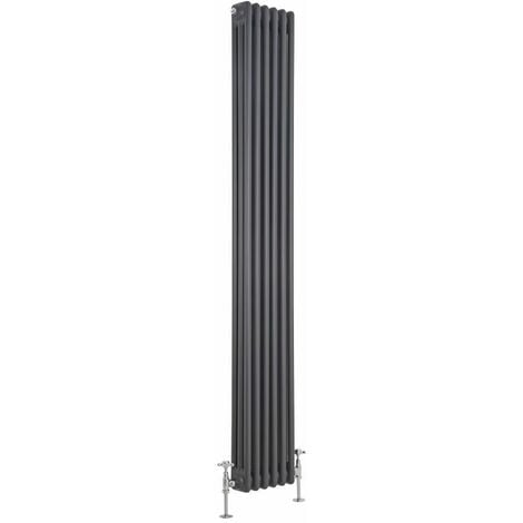 Milano Windsor Traditional Anthracite Cast Iron Style Vertical Triple