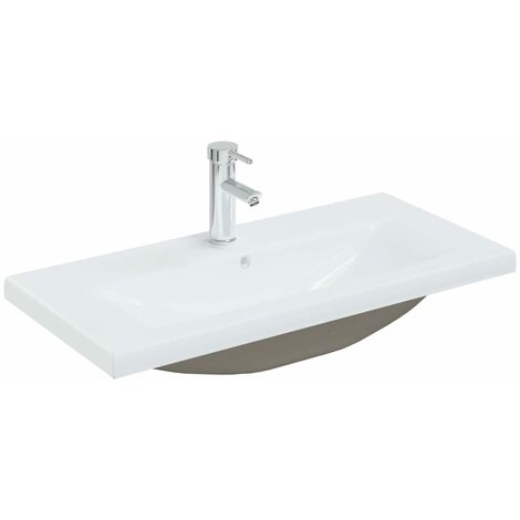 Lavabo Lavamano Empotrado Con Grifo Cer Mica Blanco X X Cm