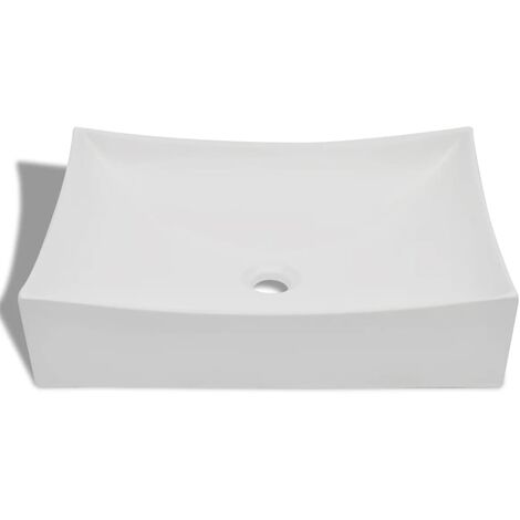 Lavabo Lavamano De Cer Mica Porcelana Art Blanco Con Brillo Bhf