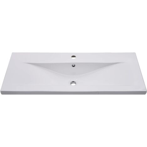 Lavabo Lavamano Encastrado De Cer Mica Blanco X X Cm Bhf