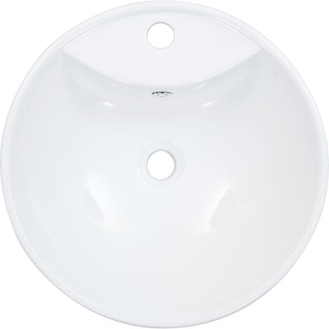 Lavamano Fregadero Lavabo Con Rebosadero X Cm Cer Mica Blanco