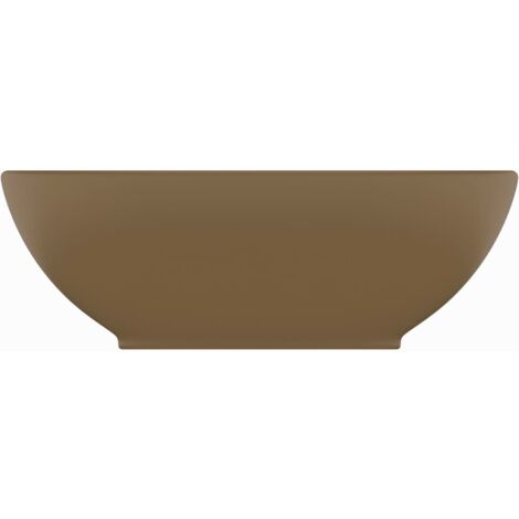 Lavamano Fregadero Lavabo de lujo ovalado cerámica crema mate 40x33 cm