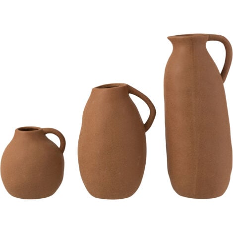 J Line Vase Cruche Ceramique Marron L