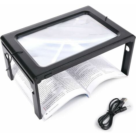 Pleine Page Loupe De Lecture Loupe Sur Pied Rectangulaire Mains Libres