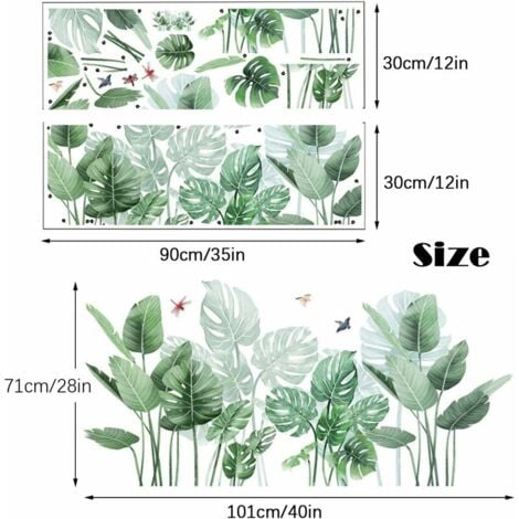 Stickers Muraux Plante Tropical Autocollant Feuille Palmier