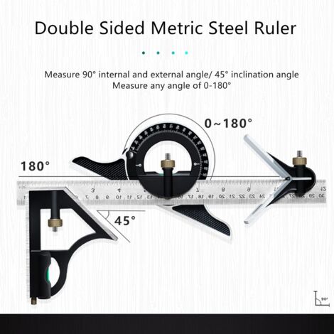 Équerre à Combinaison 300mm Équerres de charpentier Règle d angle en
