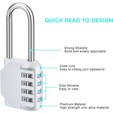 Cadenas Grande Anse 4 Chiffre Numero Cadenas Code Casier Cadna Avec