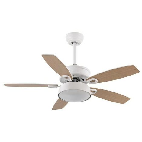 Ventilador W Dc Modelo Braw En Blanco Aspas Reversibles Fabrilamp