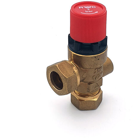 Reliance 15mm X 15mm Pressure Relief Valve 3 Bar With 1 4 BSP Gauge Port