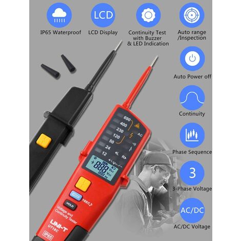 UT18C Testeur de Tension Multifonction Étanche Voltage Numérique